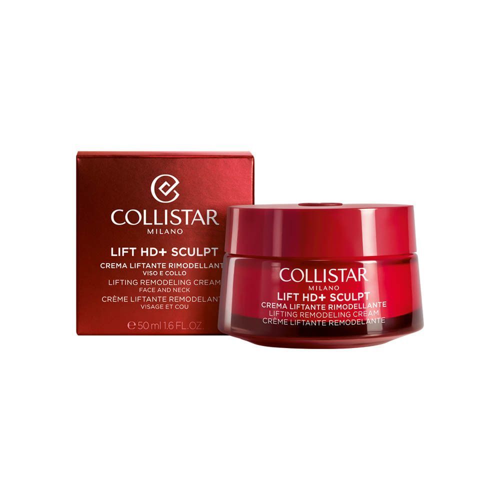 Pot rouge et boîte de Crème Liftante Remodelante Collistar Lift HD+ Sculpt.
