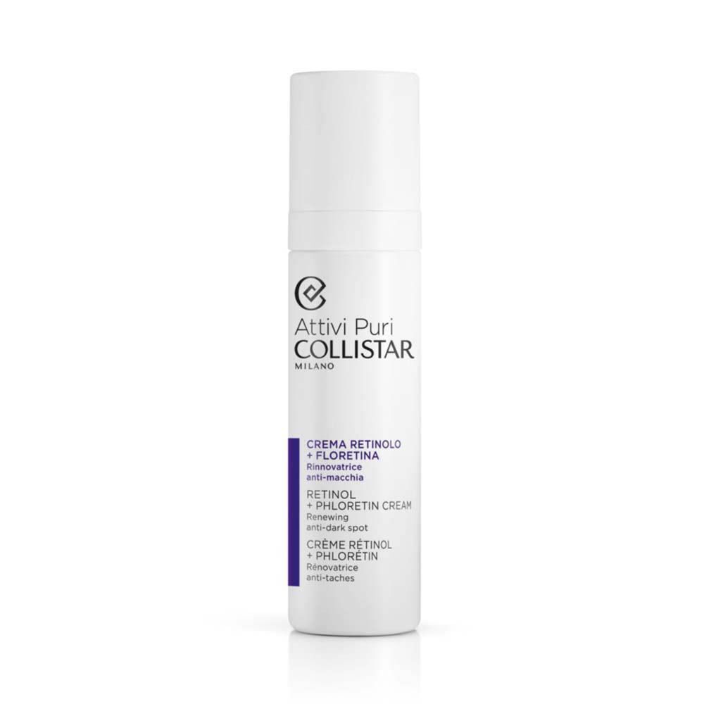 Flacon pompe blanc Collistar Crème Rétinol + Phlorétin, pompe sur le dessus.