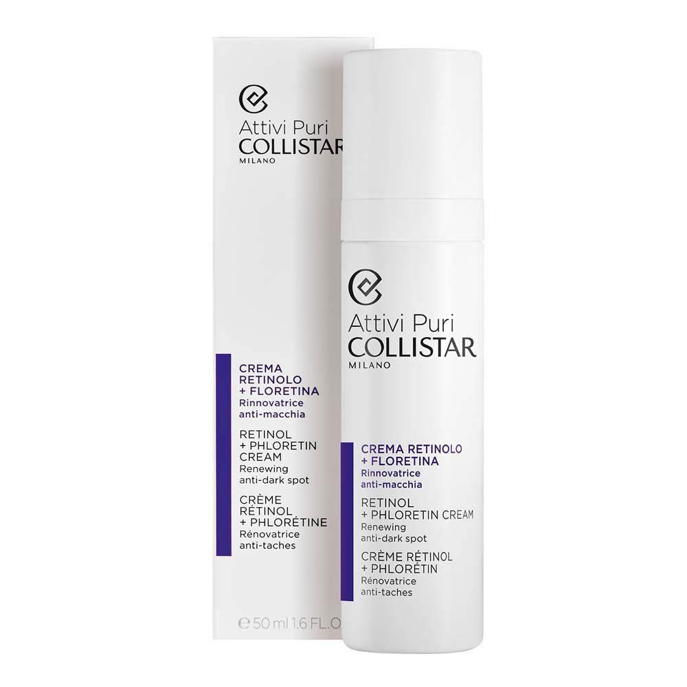 Flacon Collistar Crème Rétinol + Phlorétin à côté de sa boîte.