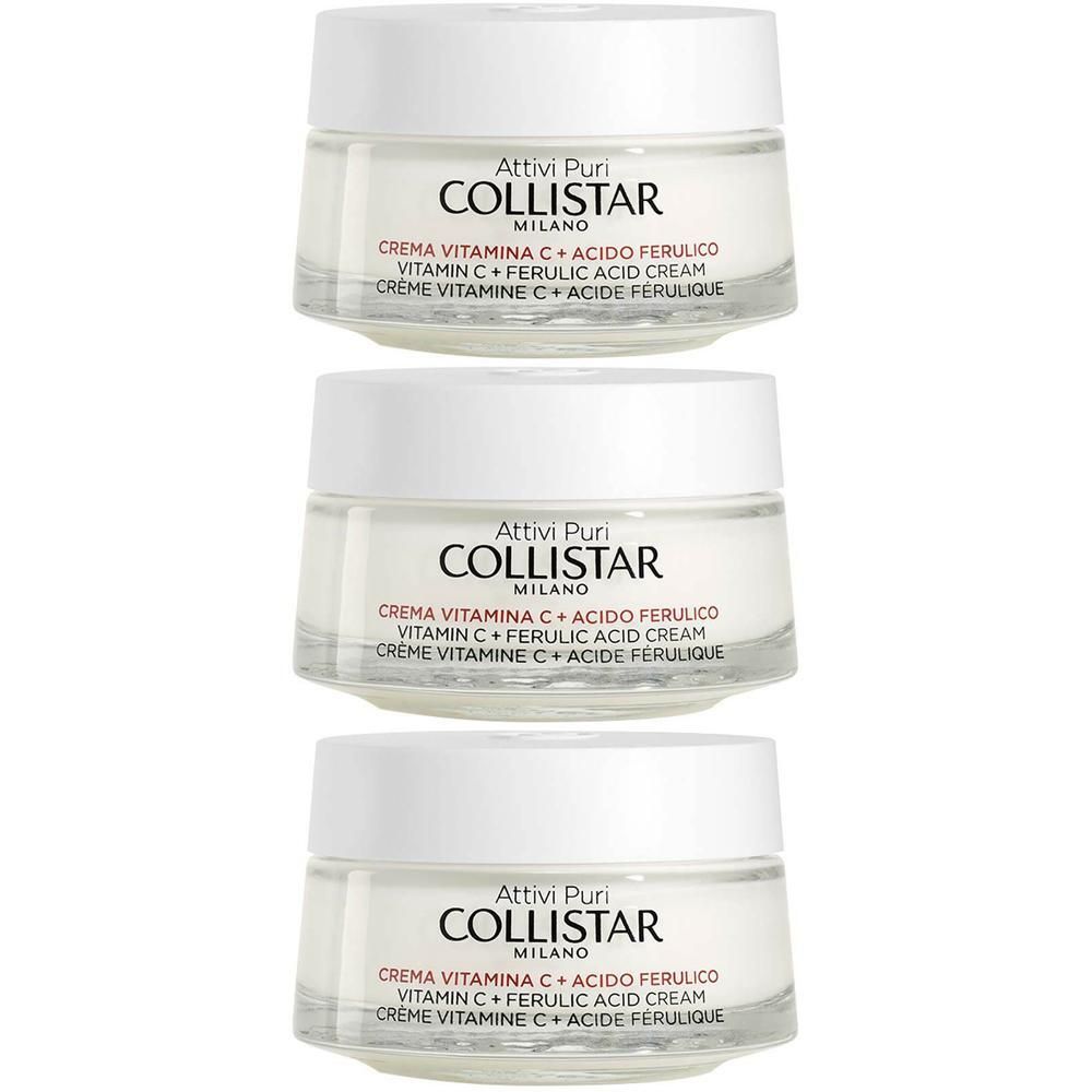 Trois pots de Crème Vitamine C + Acide Ferulique Collistar.