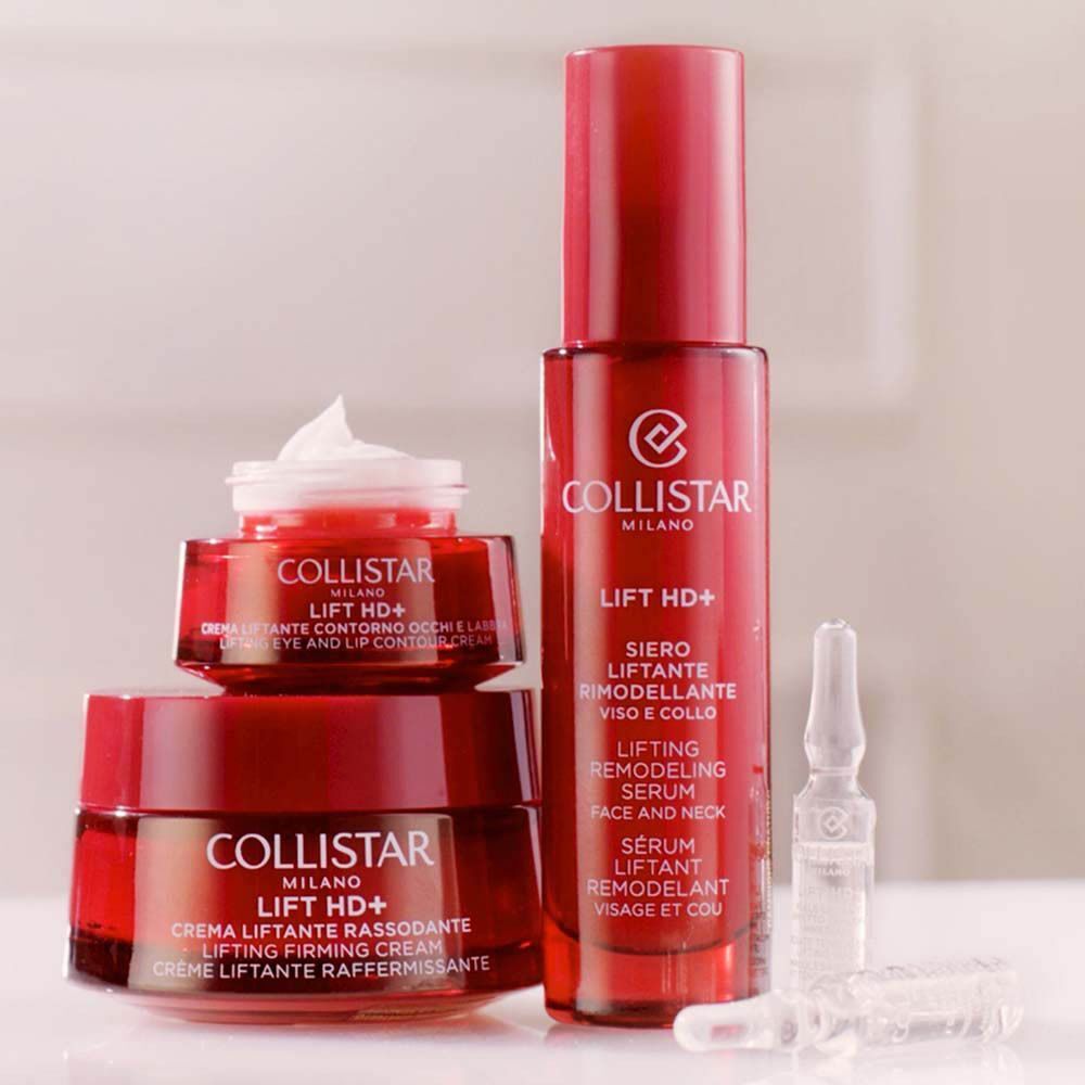 Collistar Lift HD+ Lifting Remodeling Serum, Lifting Cream en ampullen.