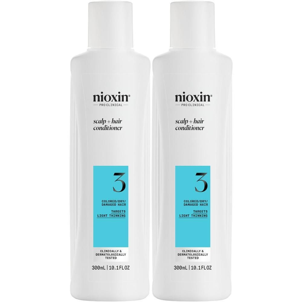 Twee flessen Nioxin Systeem 3 Conditioner, 300ml.