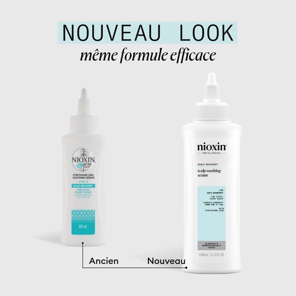 Comparaison des anciens et nouveaux designs de sérum Nioxin Scalp Recovery™.