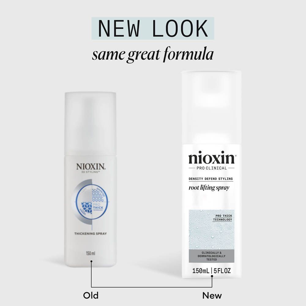 Twee Nioxin flacons: links oud, rechts nieuw. Beide 150ml.