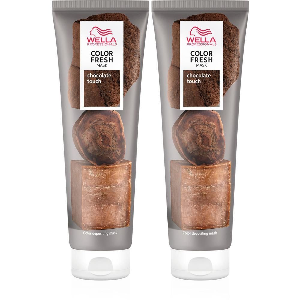 Deux tubes de masque capillaire Wella Professionals Color Fresh "Chocolate Touch".