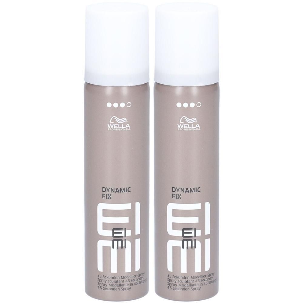 Deux flacons de laque Wella Professionals EIMI Dynamic Fix.
