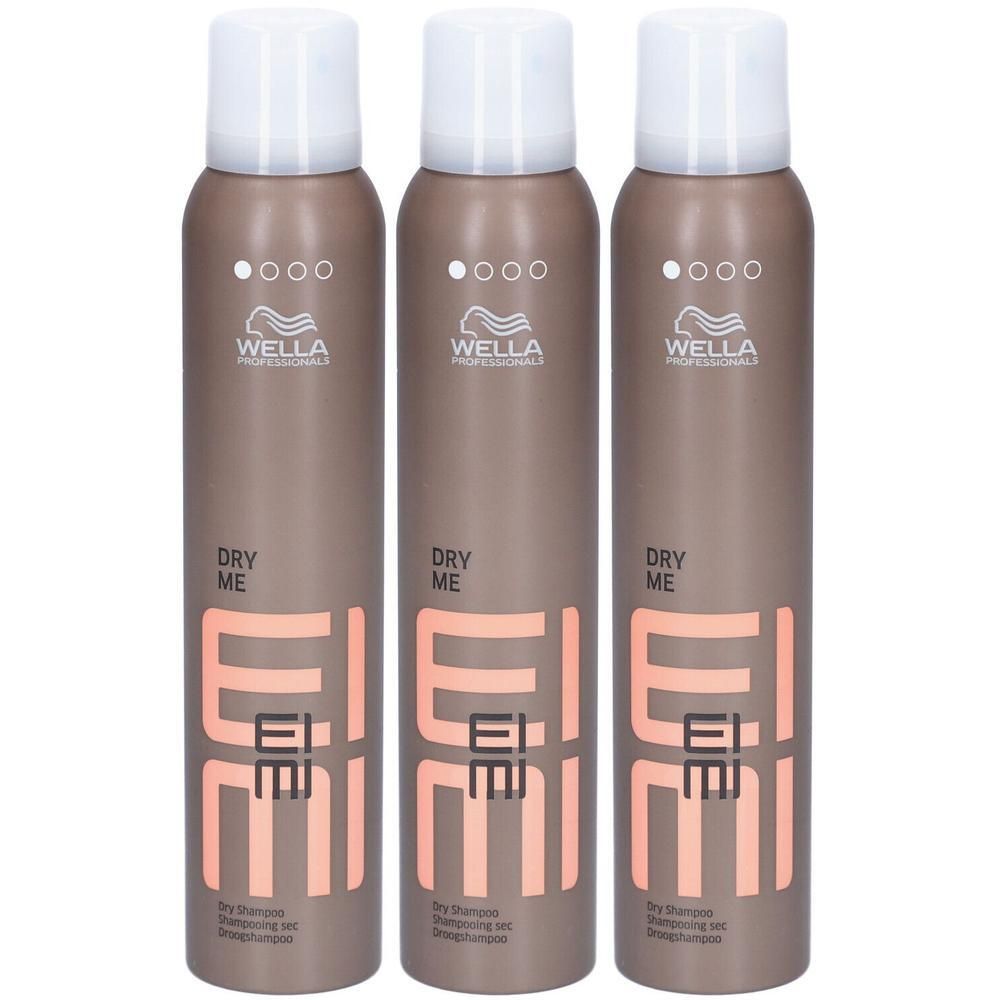 Drie flacons Wella Professionals Eimi Dry Me droogshampoo.