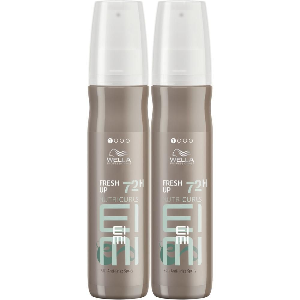 Deux flacons de Wella Professionals EIMI Nutricurls Fresh Up Spray Anti Frizz.