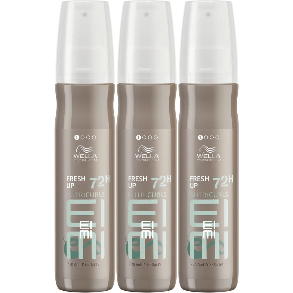 Trois flacons de Wella Professionals EIMI Nutricurls Fresh Up Spray. Spray anti-frisottis 72h.