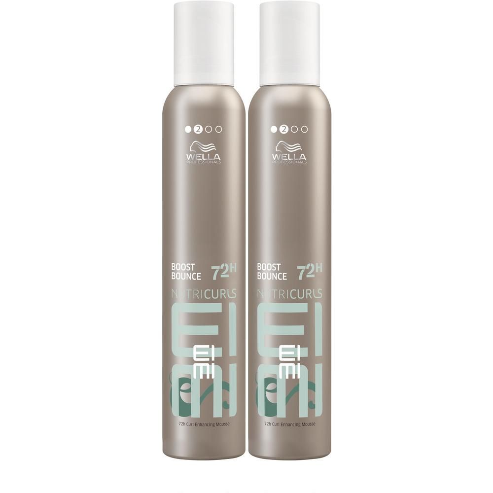 Twee flacons Wella Professionals EIMI Nutricurls Boost Bounce Mousse.