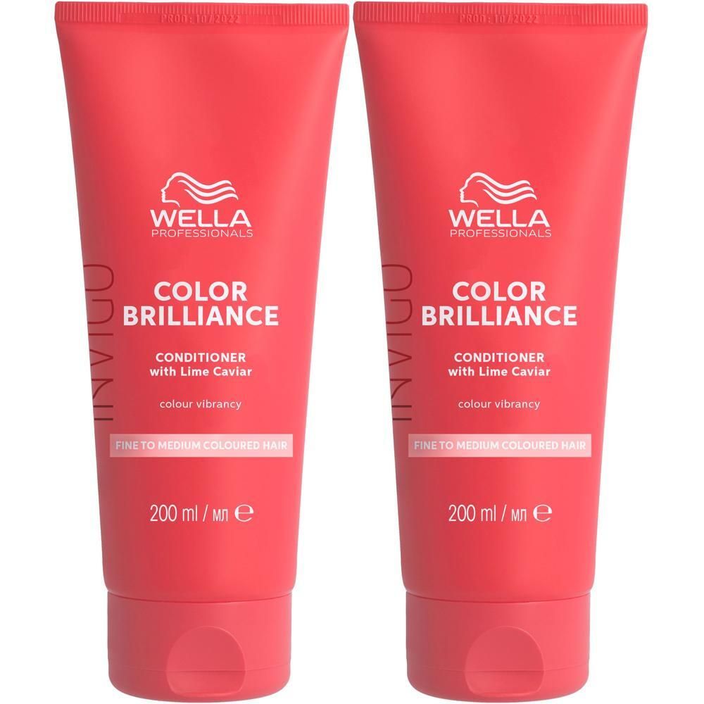Twee rode tubes Wella Professionals Invigo Color Brilliance Conditioner, 200 ml.