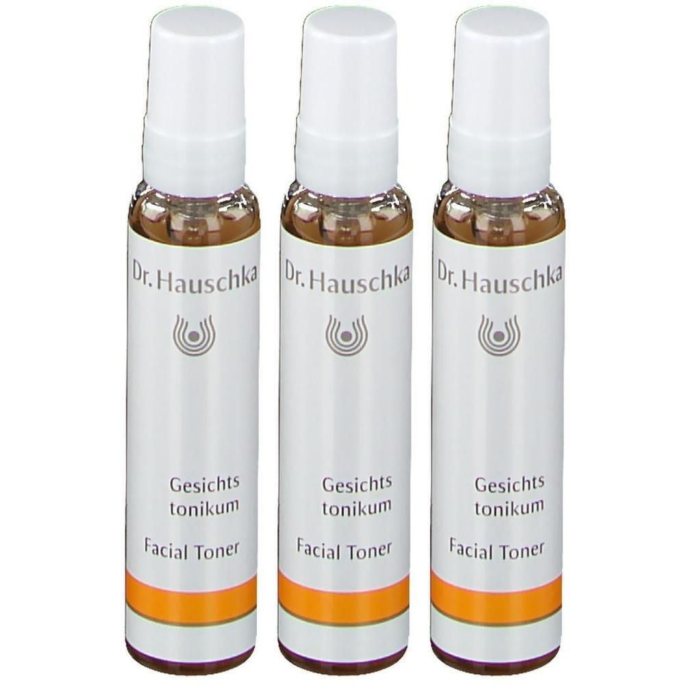 Trois flacons de Lotion Tonifiante Dr. Hauschka avec vaporisateur.