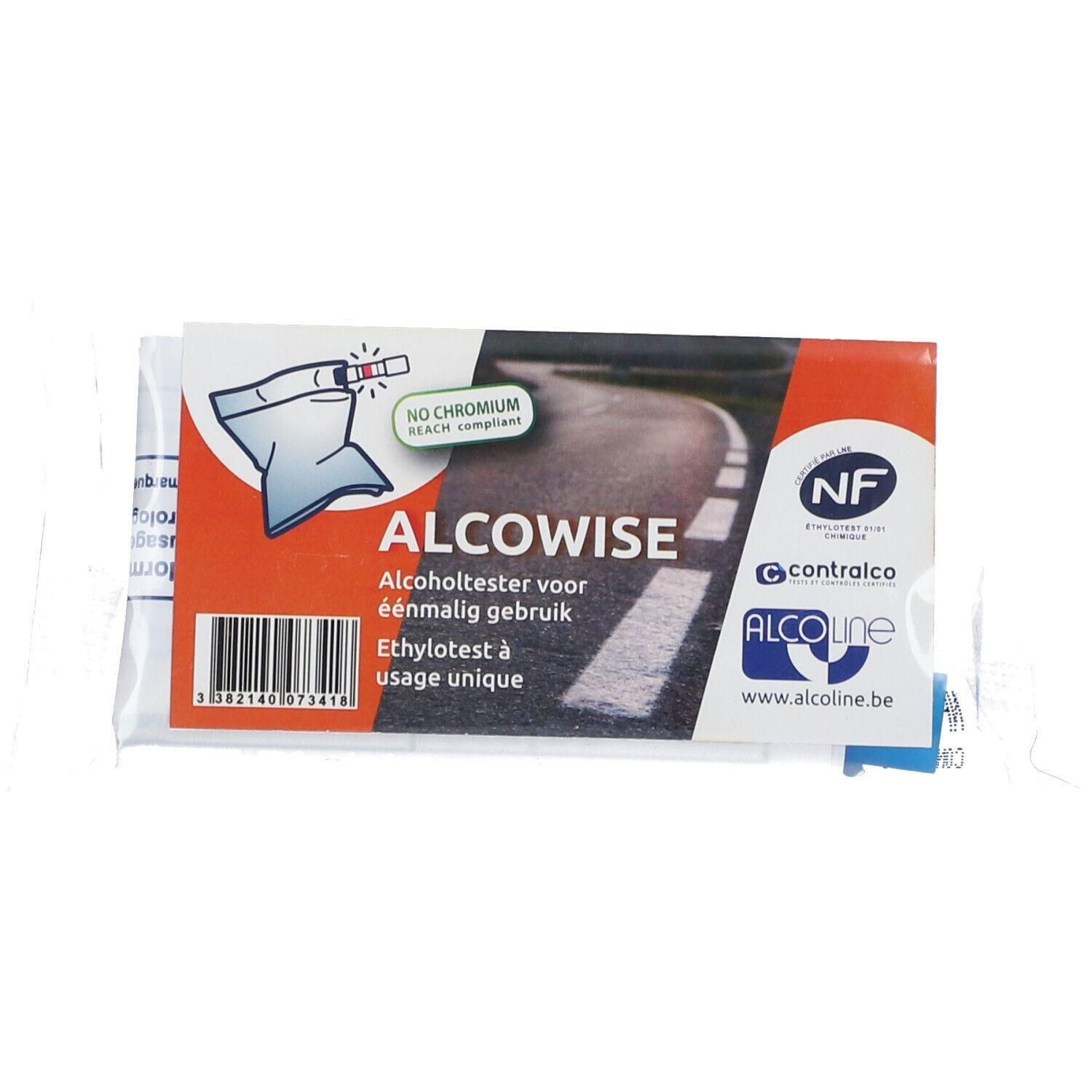 Alcowise Alcoholtester voor eenmalig gebruik. Chroomvrije technologie.