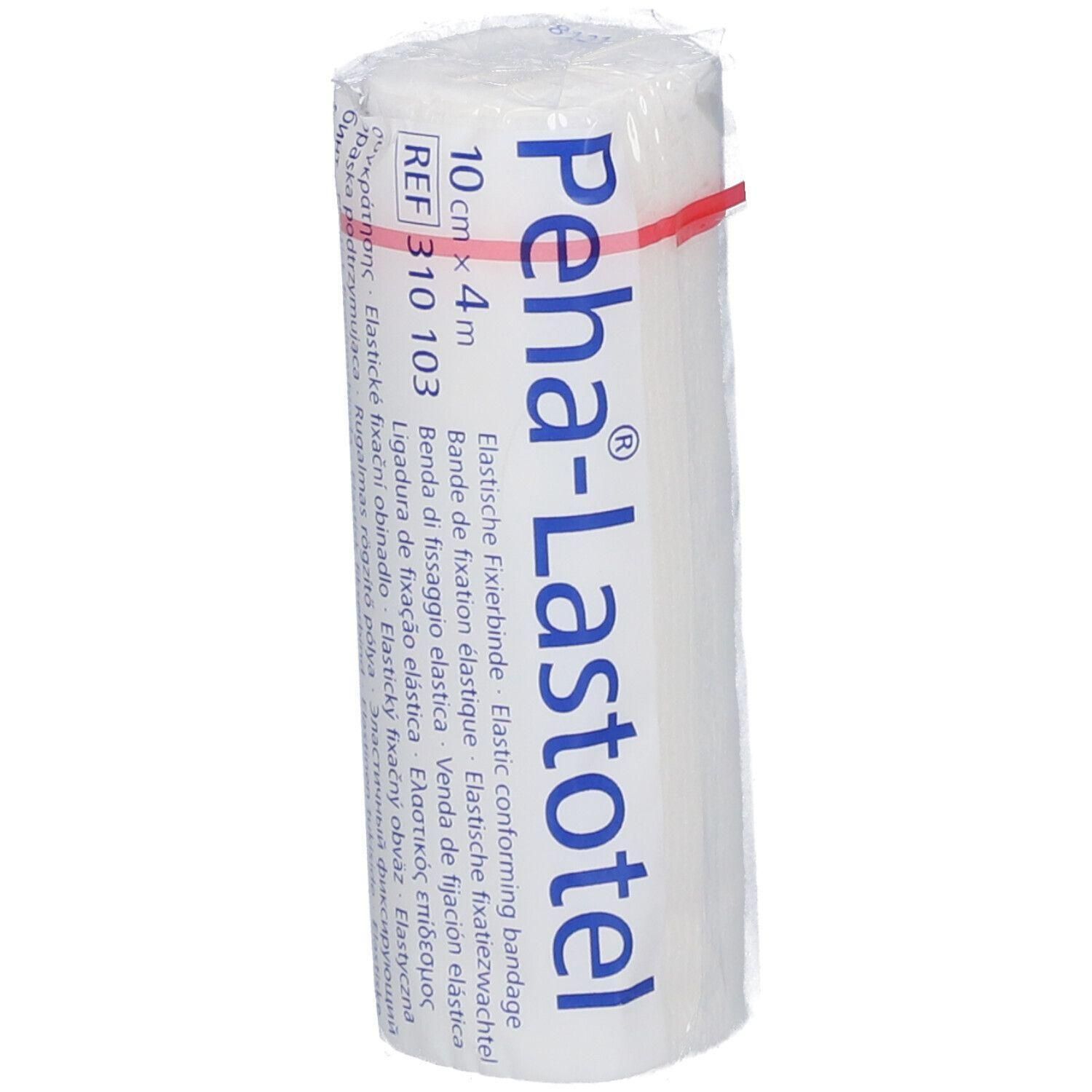 Bande de fixation élastique, 10cm x 4m, REF 310 103. Blanche, emballée sous film.