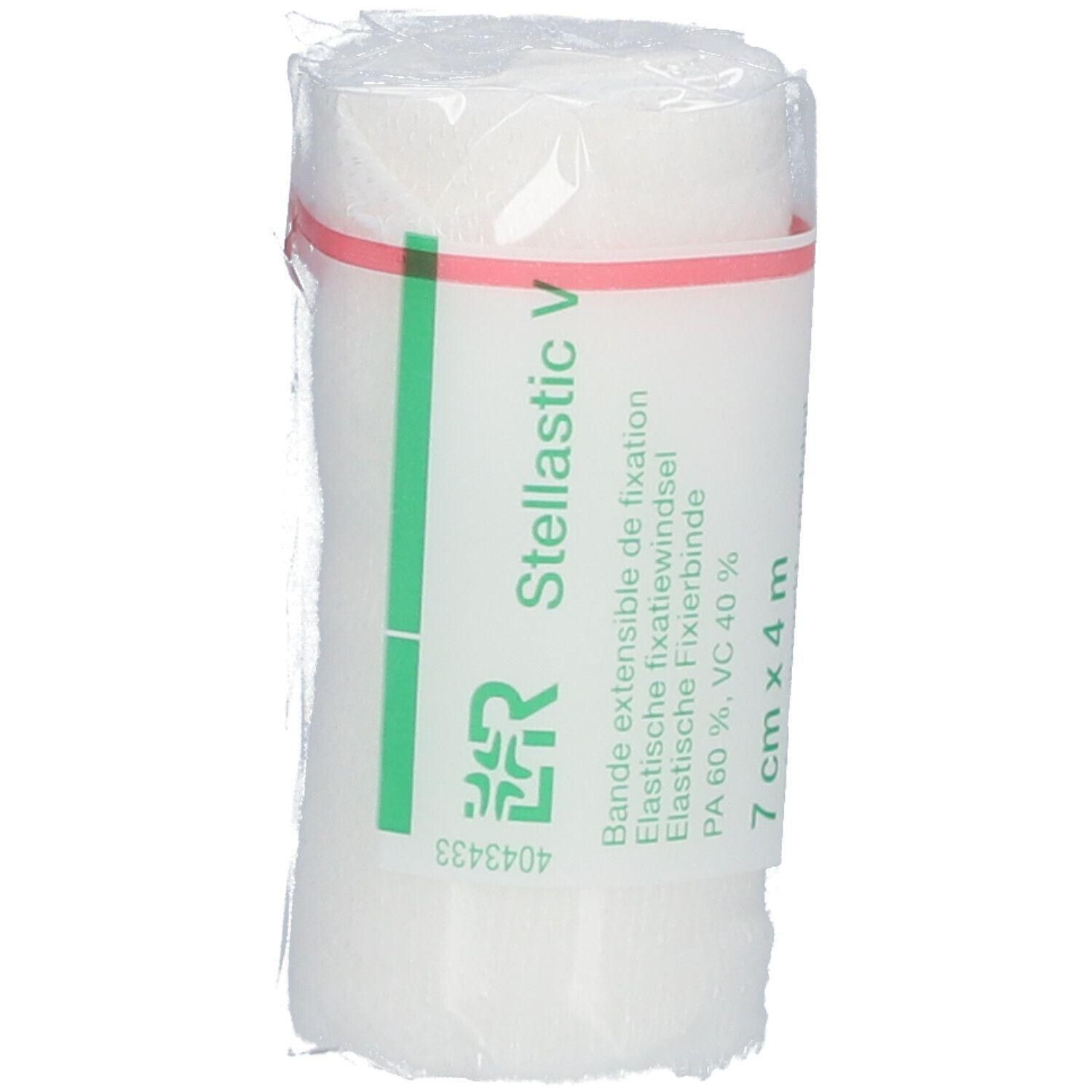 Bande extensible de fixation, 7 cm x 4 m, blanche.