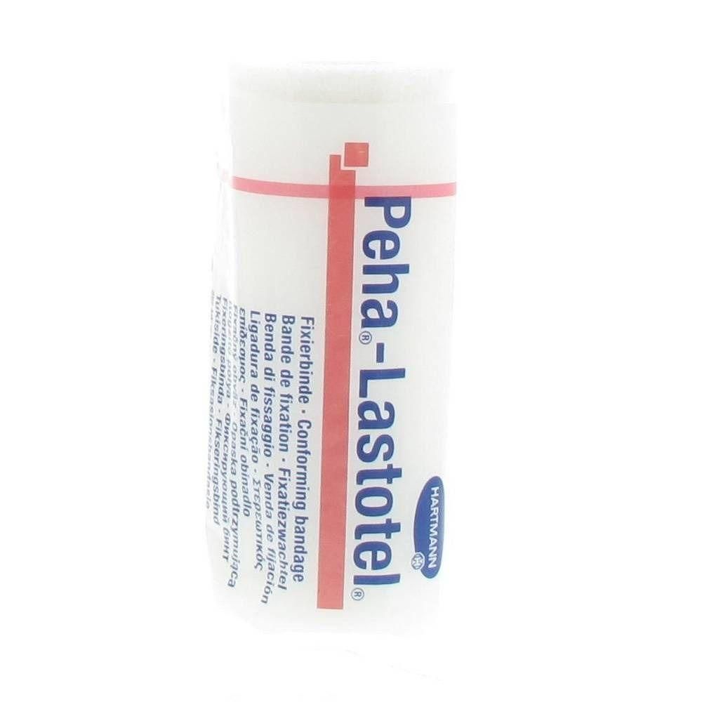 Bande de fixation Hartmann Peha-Lastotel, rouleau blanc avec bande rouge et inscriptions.