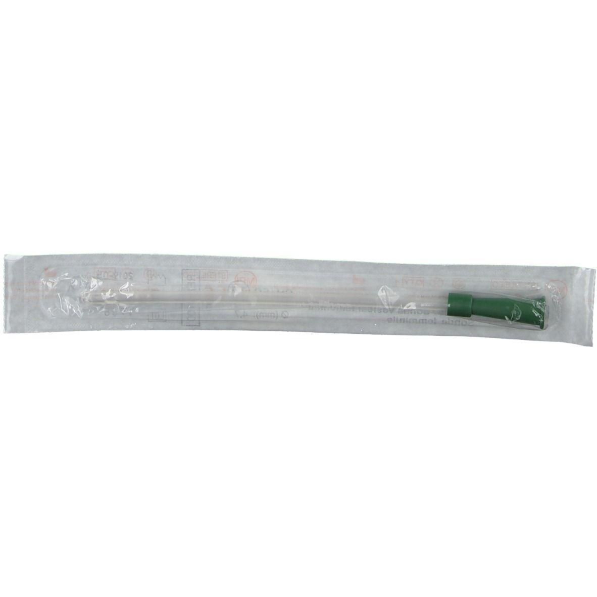 Steriele Nelaton katheter met groene connector, individueel verpakt.