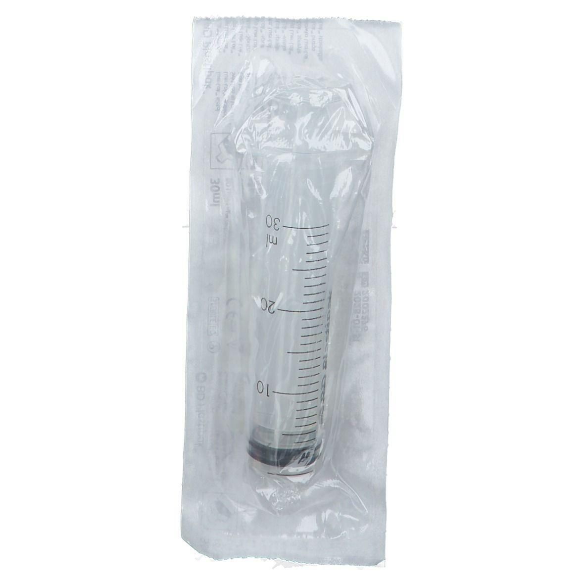 Seringue stérile Luer-Lock, 30 ml, sous emballage.