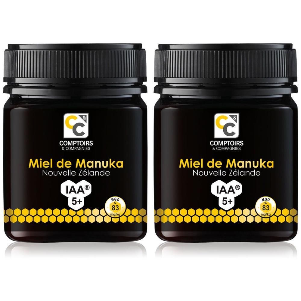 Twee potten Manuka Honing IAA 5+ van Comptoirs & Compagnies.