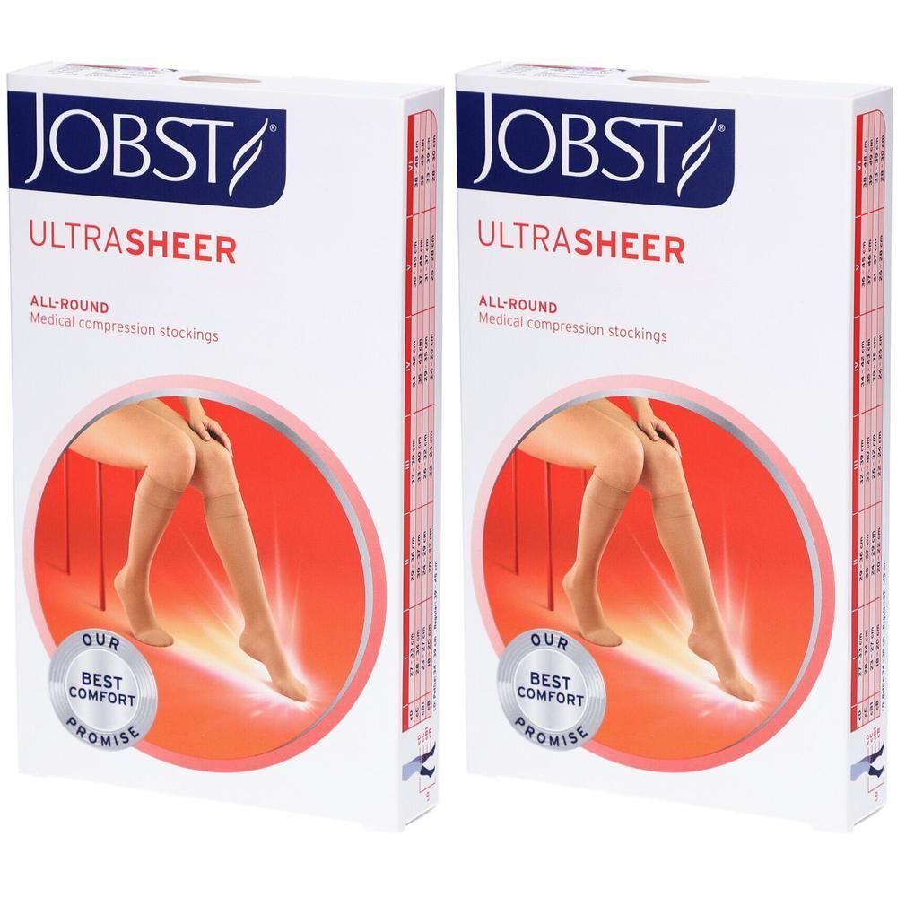 JOBST Ultrasheer medische compressiekousen, huidkleurig, 2 stuks.