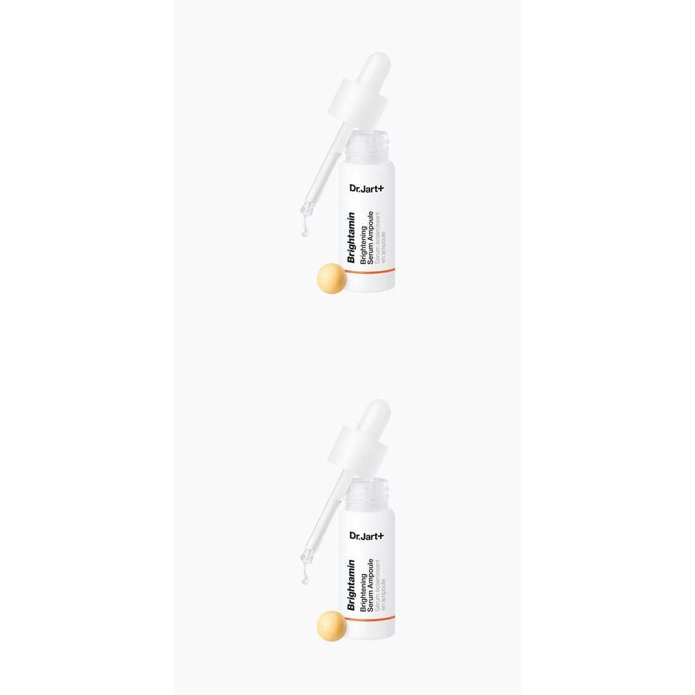 Deux flacons du sérum ampoule éclaircissant Dr. Jart+ Brightamin avec compte-gouttes.