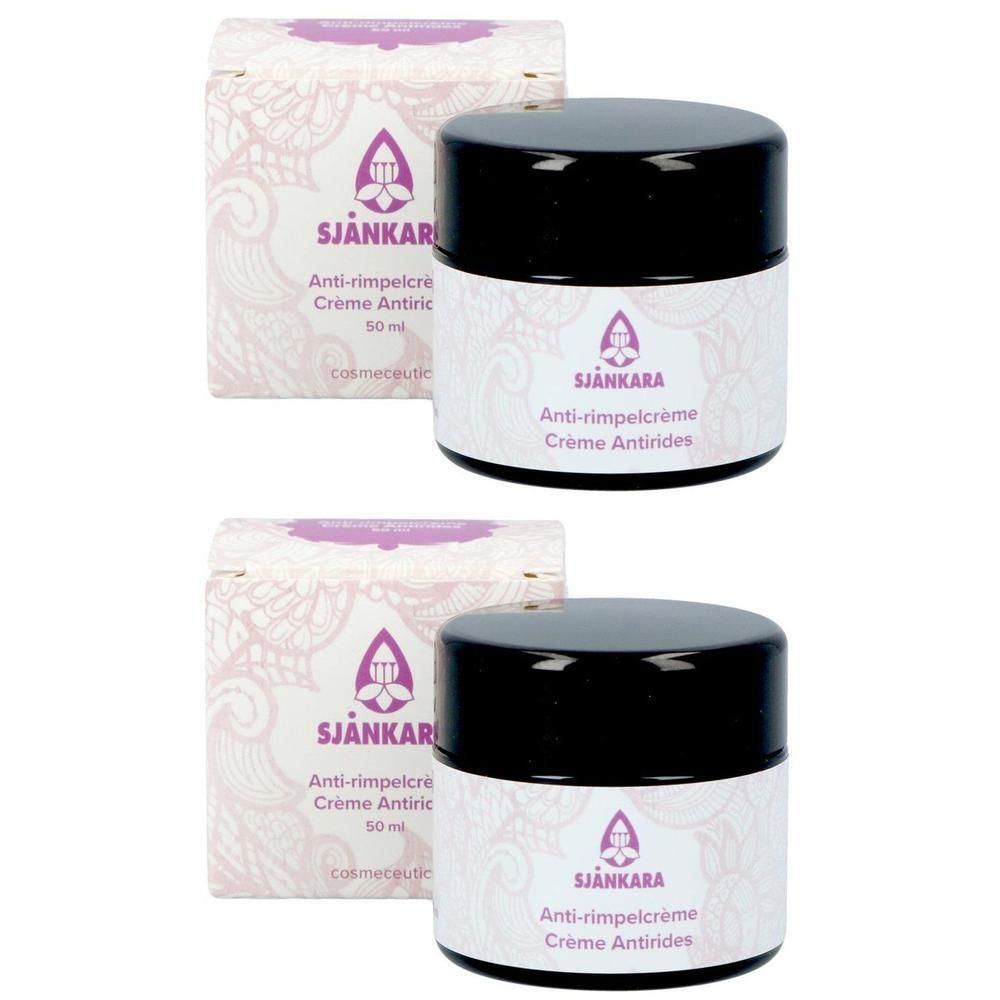 Deux pots de crème anti-rides Sjankara avec emballage. 50 ml.