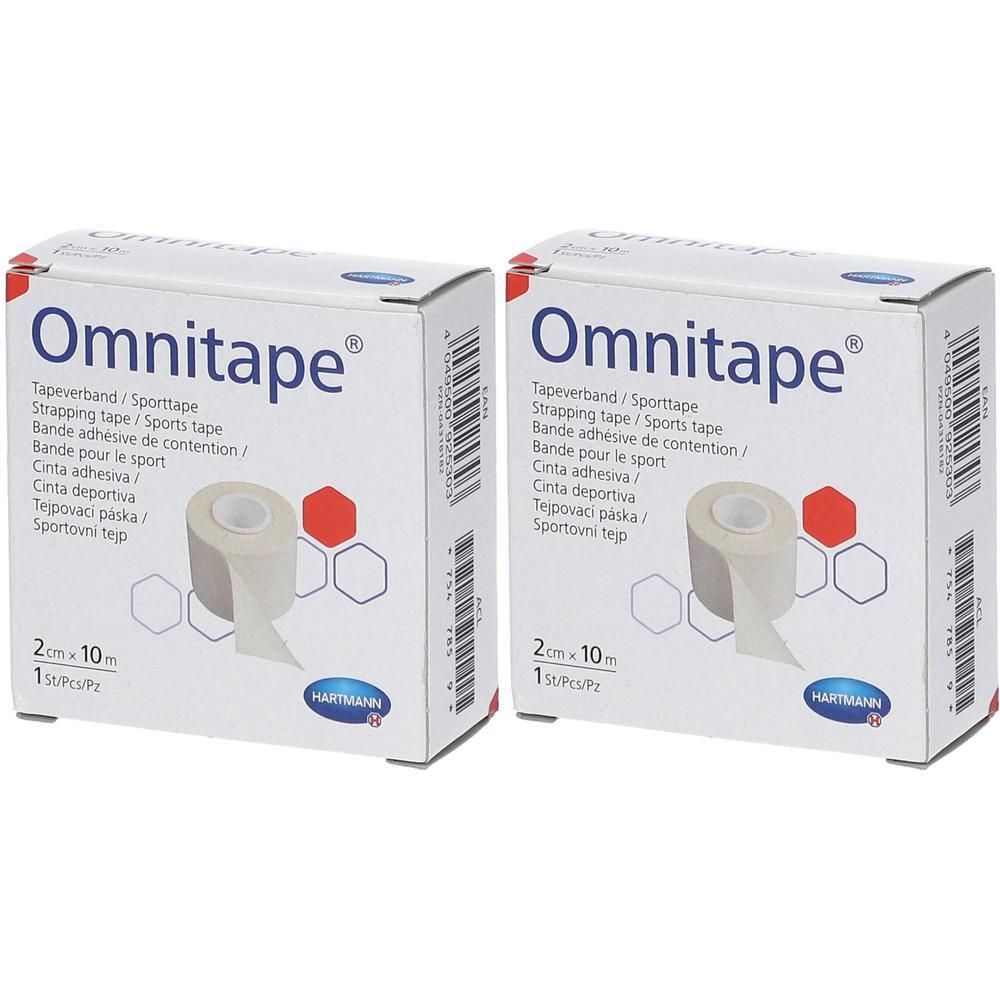 Twee pakken Hartmann Omnitape sporttape, 2cm x 10m.