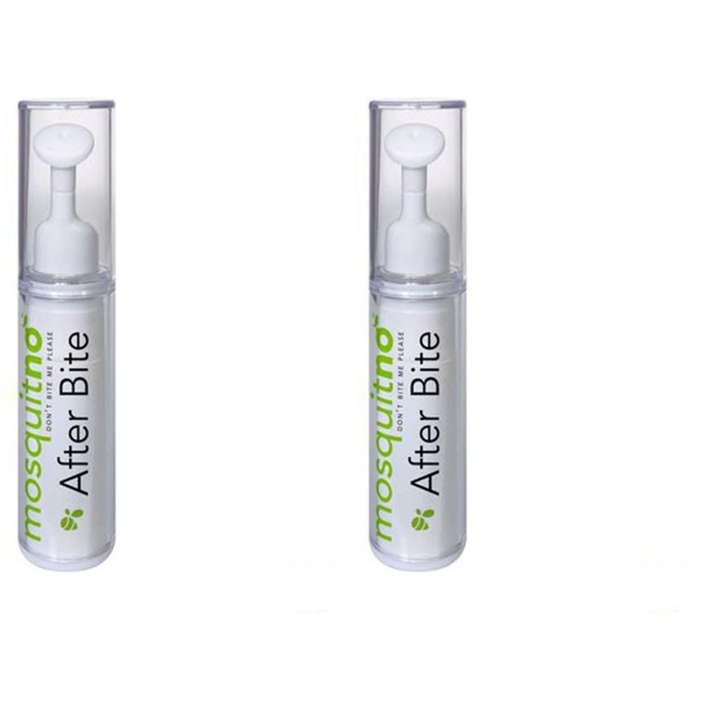 Twee Mosquitno After Bite rollers met applicator en beschermkap.