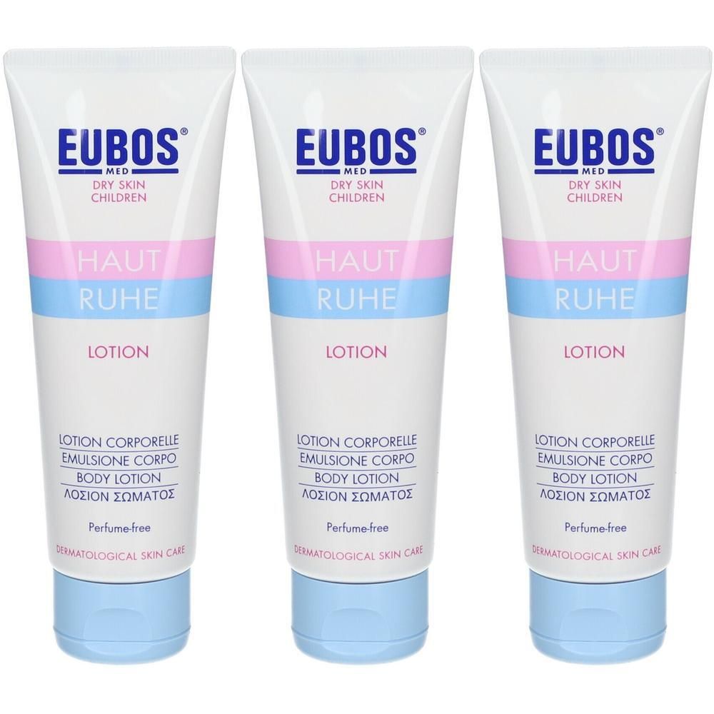 Drie tubes Eubos Haut Ruhe Body Lotion. Voor droge huid en kinderen.