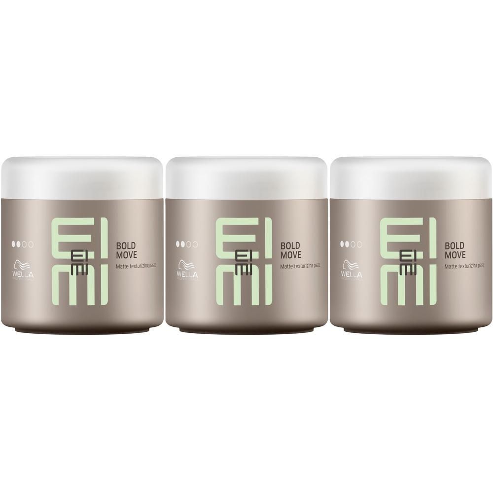 Drie potten WELLA PROFESSIONALS Bold Move Matte Texturizing Paste.
