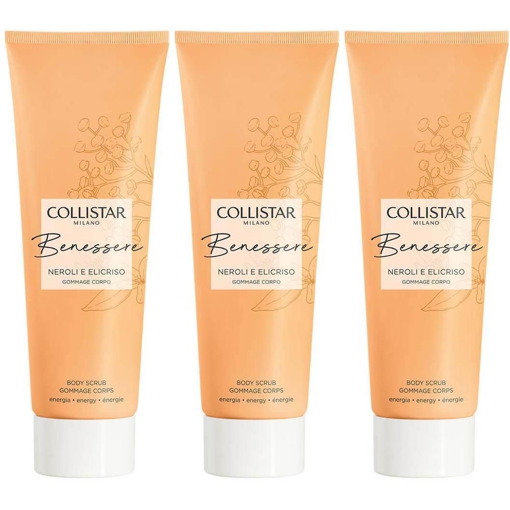 Drie tubes Collistar Benessere Neroli e Elicriso Body Scrub.