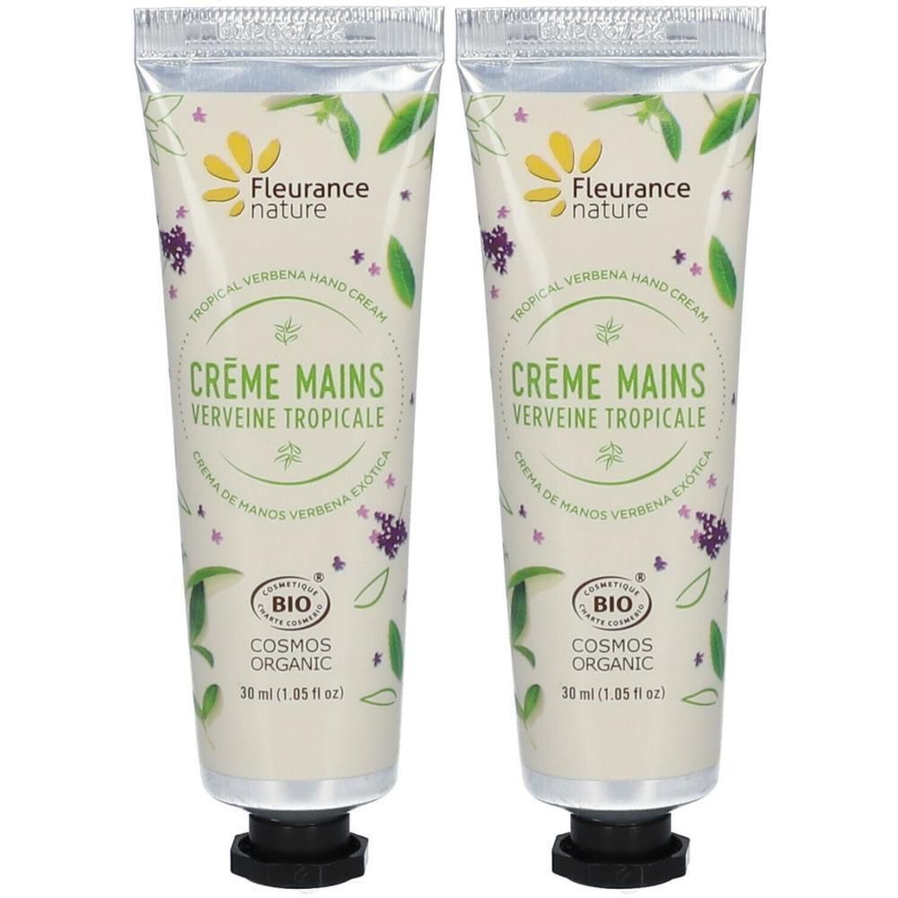 Twee tubes handcrème tropische verbena, 30 ml.