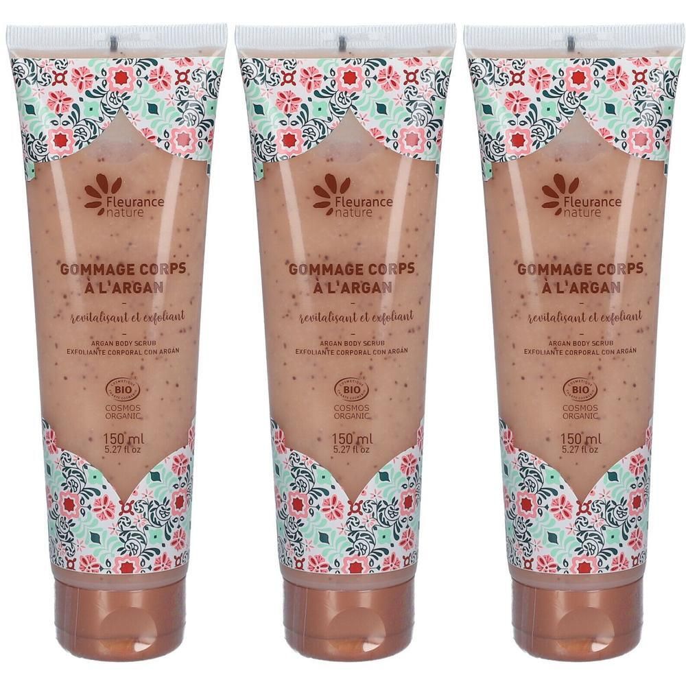 Drie tubes Fleurance Nature Argan body scrub, 150ml.