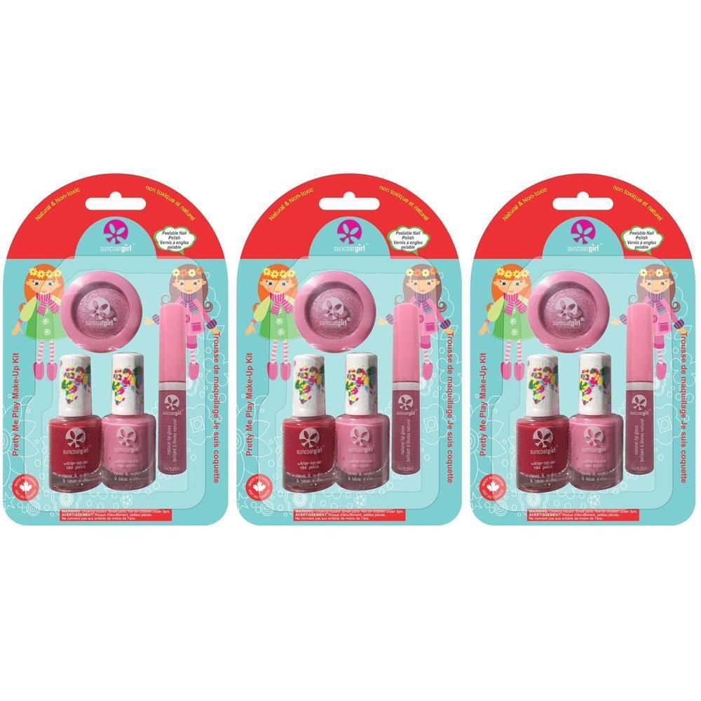 SuncoatGirl Pretty Me Play Make-Up Kit met 2 nagellakken, 1 lippenstift en 1 blush.