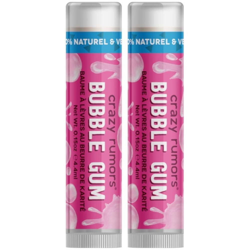 Twee Crazy Rumors lippenbalsems smaak "Bubble Gum", 4,4ml.
