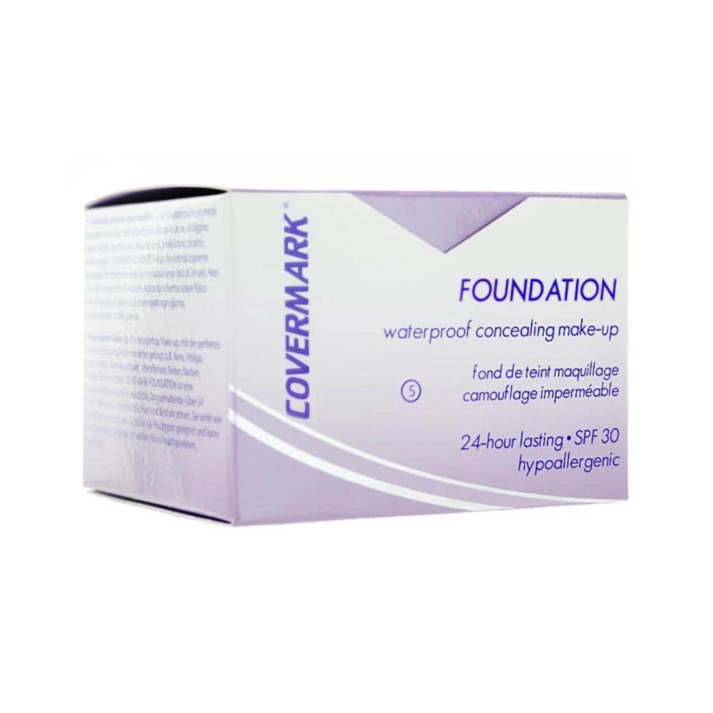 Verpakking van Covermark Foundation, waterdicht, SPF 30.
