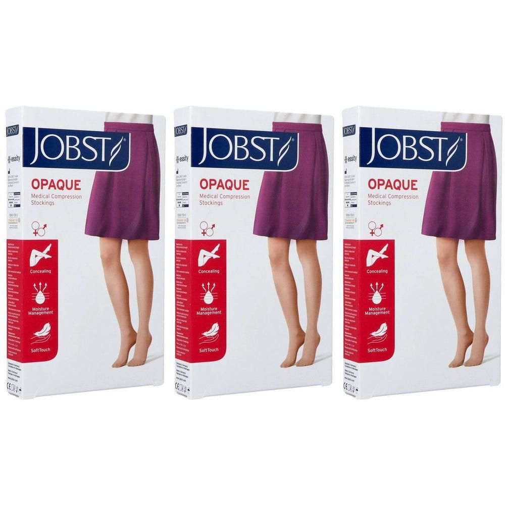 JOBST Opaque steunkousen, klasse 2, Petit, Open Softfit, Natural, Medium. Verpakking van 3.