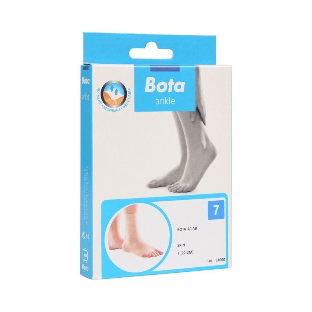 Verpakking van de Bota 40 Cheville AB Skin Maat 7 enkelbrace met productafbeeldingen.