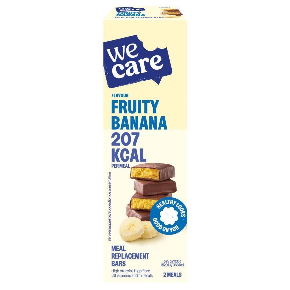Emballage de barres repas We Care saveur Fruity Banana, 2 barres.