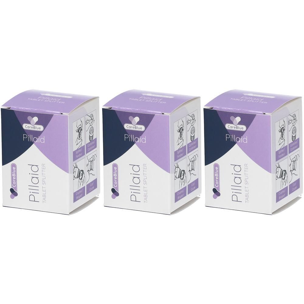 Drie doosjes Pillaid Tablet Splitter.