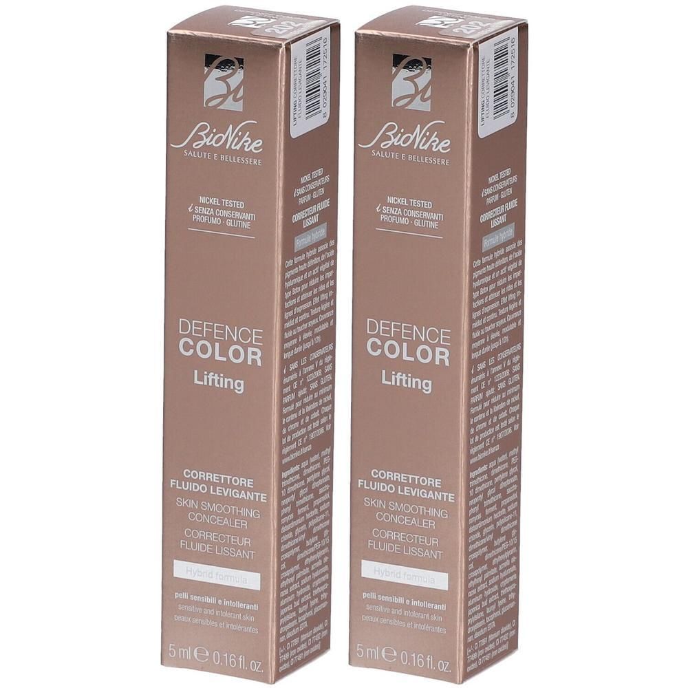 Deux boîtes de BioNike Defense Color Lifting Concealer, 5ml.