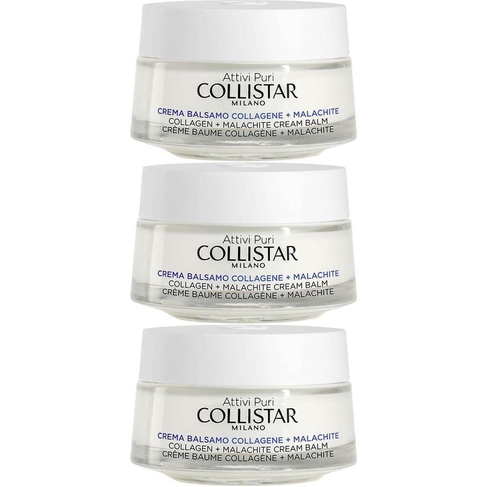Drie potjes Collistar Collageen + Malachiet Crème Balsem.
