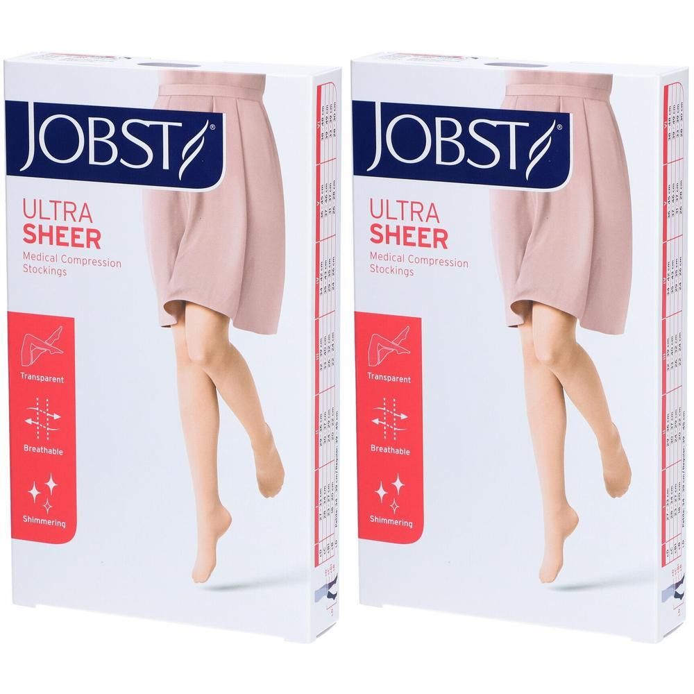 Bas de contention JOBST Ultrasheer Nature, lot de 2. Compression médicale transparente et respirante.