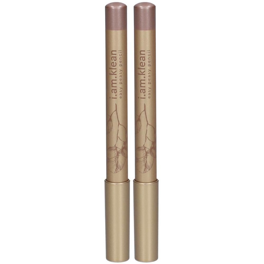 Twee gouden potloden met bladerenprint en opschrift "i.am.klean easy peasy pencil".
