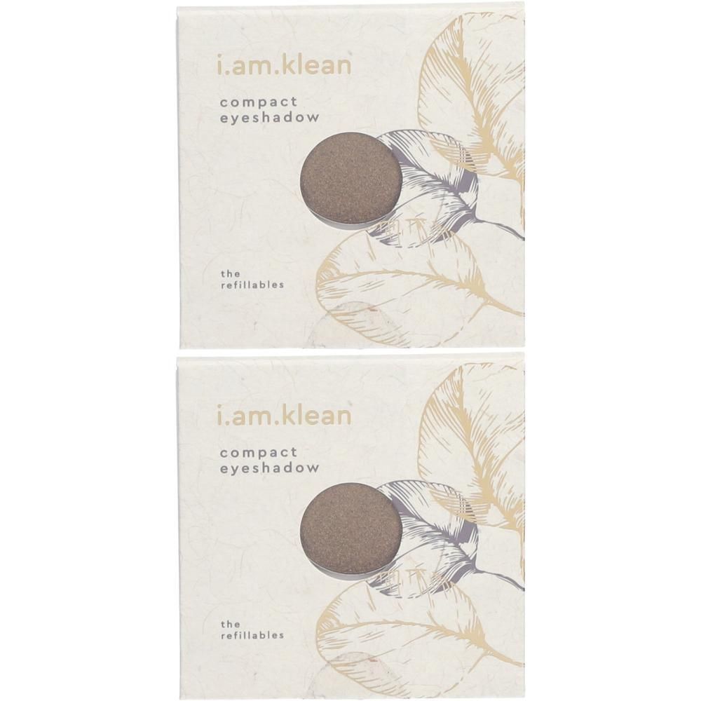 Twee i.am.klean compact oogschaduw navullingen, kleur taupe.