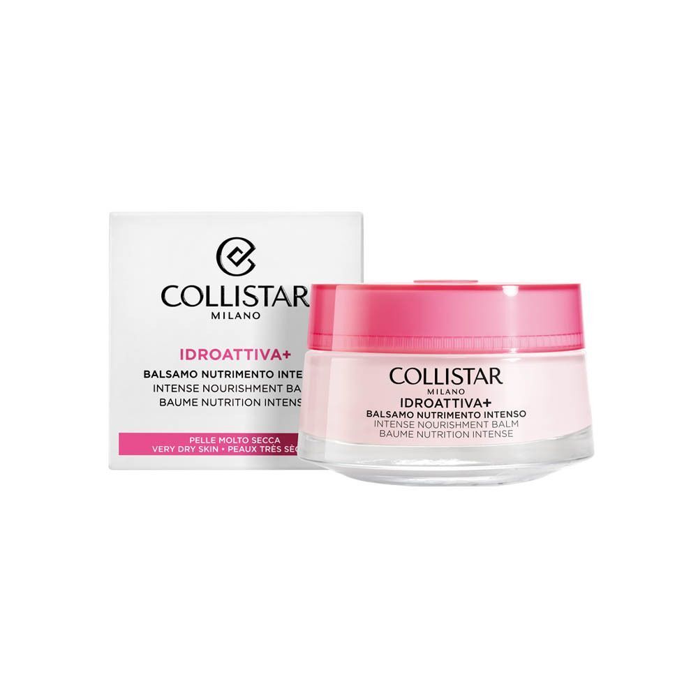 Pot et emballage Collistar Idroattiva+ Baume Nutrition Intense avec accents roses.
