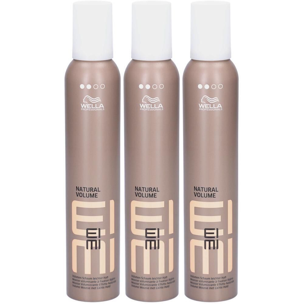 Trois flacons de mousse Wella Professionals EIMI Natural Volume.