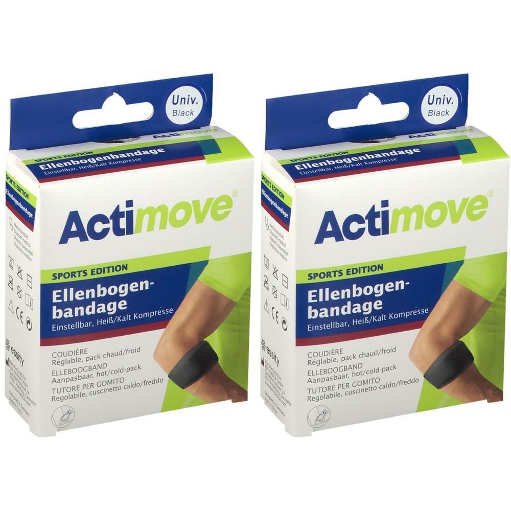Deux Bandes Actimove Sport pour coudière, édition noire "Sports Edition".
