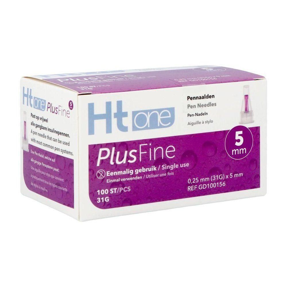 Ht one PlusFine Pennaalden, 5 mm, 0,25 mm (31G), 100 stuks.