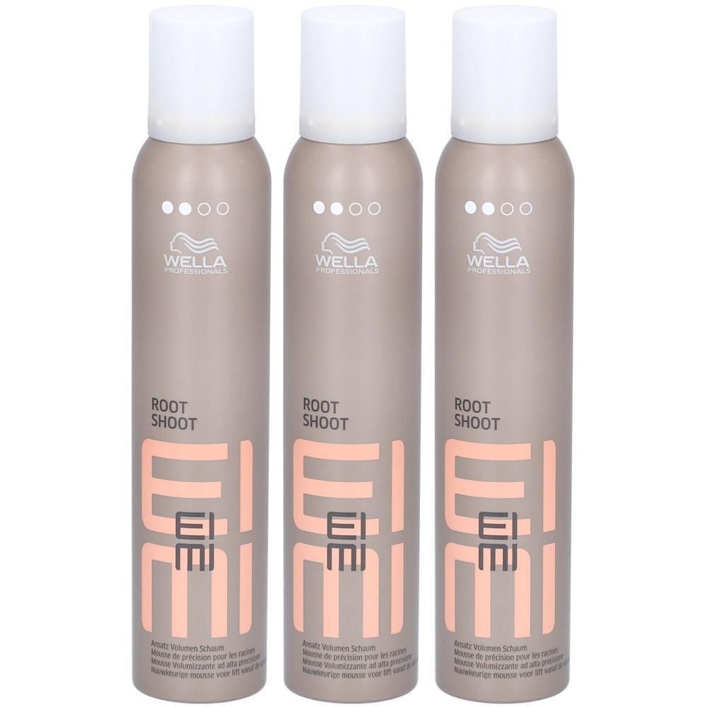 Drie flacons WELLA PROFESSIONALS Root Shoot haarschuim.